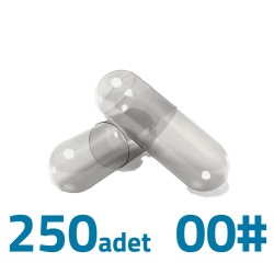 Büyük Boy Şeffaf Boş İlaç Kapsülü 00'' 250 Adet-1000mg Helal Sertifikalı