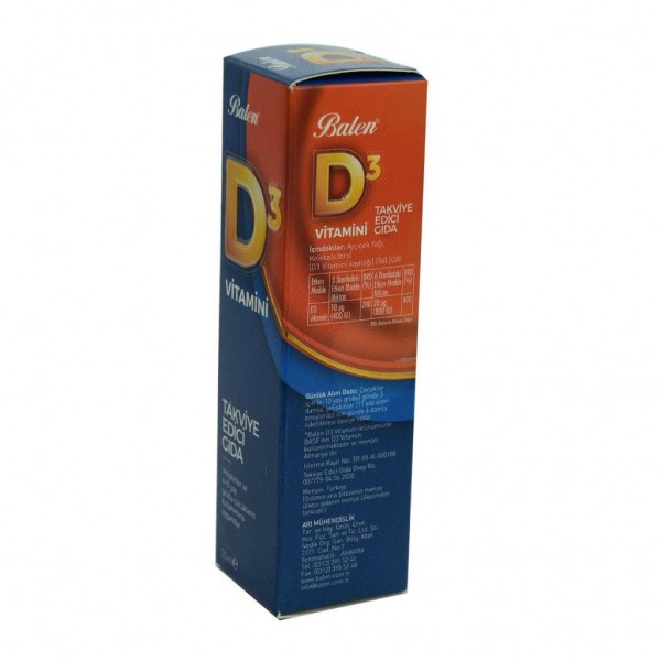 Balen Sıvı D3 Vitamini Takviye Edici Gıda Likit Vitamin D3 20 ML
