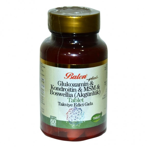 Balen Plus+ Glukozamin Kondroitin MSM Boswellia 1200mg 60 Tablet Balen Plus+ Glukozamin Kondroitin MSM Boswellia 1200mg 60 Tablet
