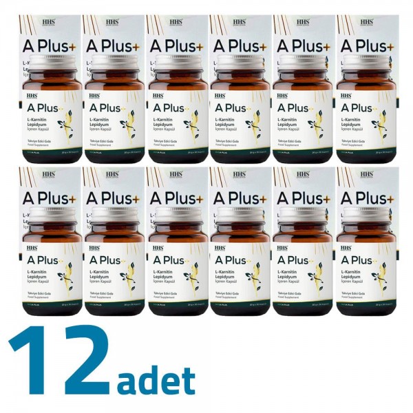 HHS A PLUS+ L-Carnitine Lepidium İçeren Kapsülü 30 Kapsül X 12 Kutu
