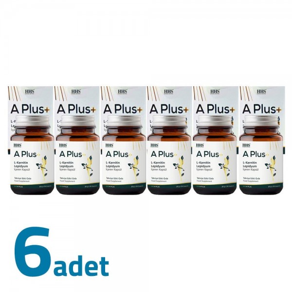 HHS A PLUS+ L-Carnitine Lepidium İçeren Kapsülü 30 Kapsül X 6 Kutu