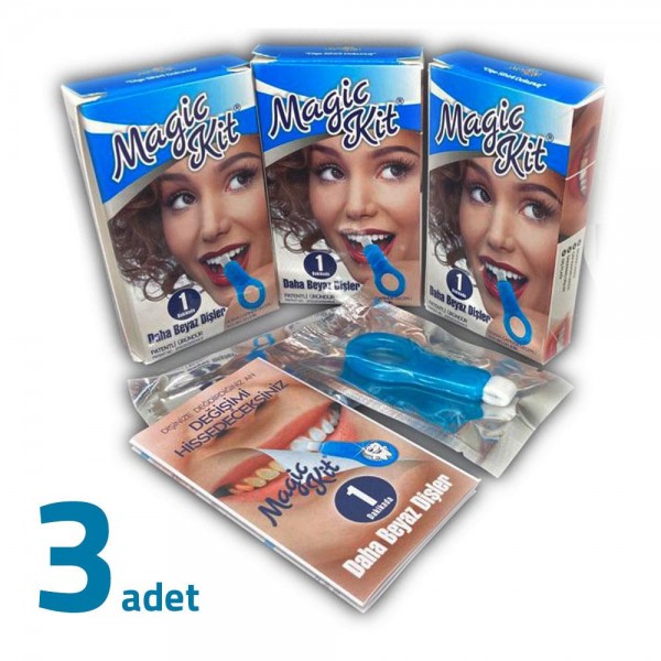 Magic Kit Diş Lekesi Temizleyici Diş Beyazlatıcı +5 Yedek Silgi X 3 Adet Magic Kit Diş Lekesi Temizleyici Diş Beyazlatıcı +5 Yedek Silgi X 3 Adet