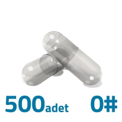 Orta Boy Şeffaf Boş İlaç Kapsülü 0'' 500 Adet-600mg Helal Sertifikalı