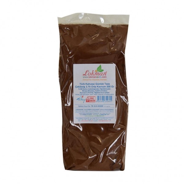 Türk Kahvesi Günlük Taze Çekilmiş 3.75 Orta Kavrum 200Gram Paket