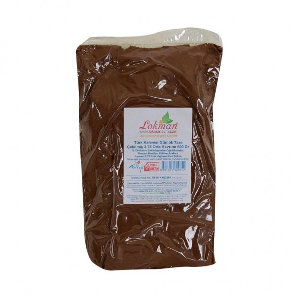 Türk Kahvesi Günlük Taze Çekilmiş 3.75 Orta Kavrum 500Gram Paket
