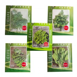 Yeşillik Tohum Seti 5 Li Marul Dereotu Maydanoz Roka Tere Tohumu